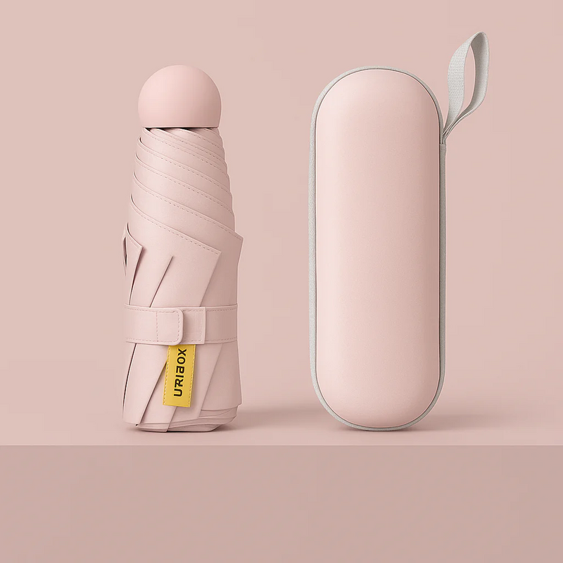 Mini Sombrinha Portátil + Capa de chuva