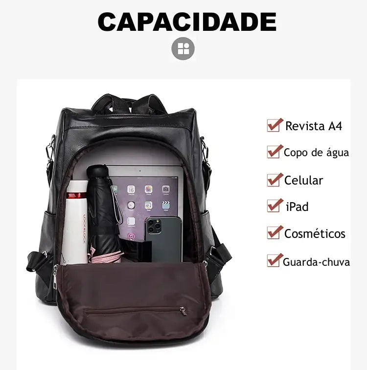 Mochila Feminina Impermeável  – Espaçosa, Versátil e Perfeita para Todas as Ocasiões.